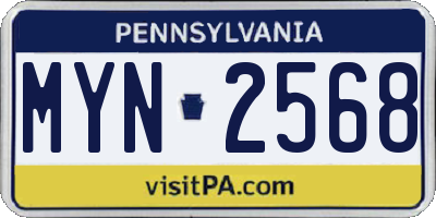 PA license plate MYN2568