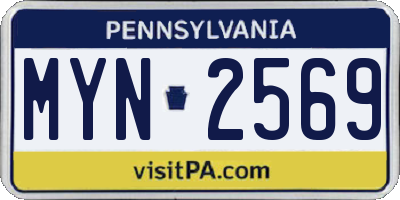 PA license plate MYN2569