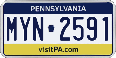 PA license plate MYN2591