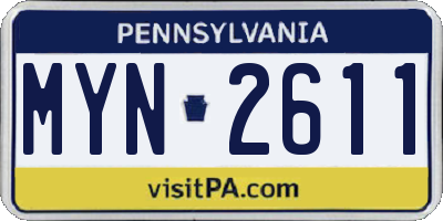 PA license plate MYN2611