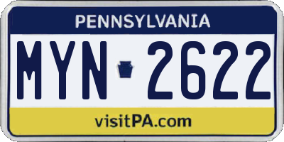 PA license plate MYN2622