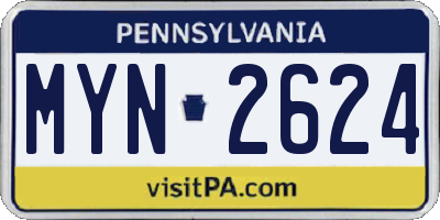 PA license plate MYN2624