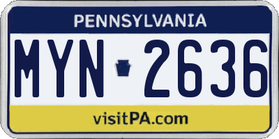PA license plate MYN2636