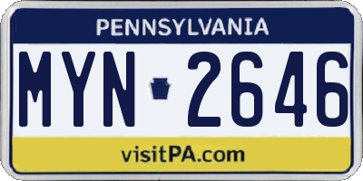 PA license plate MYN2646