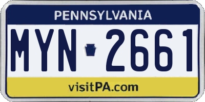 PA license plate MYN2661