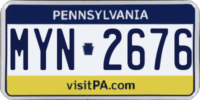 PA license plate MYN2676