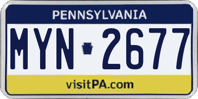 PA license plate MYN2677