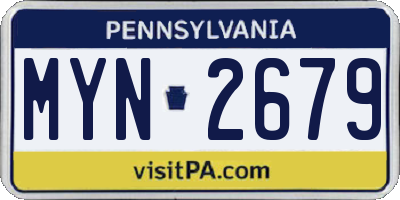 PA license plate MYN2679