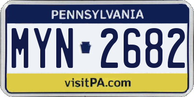 PA license plate MYN2682