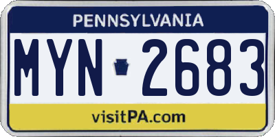 PA license plate MYN2683