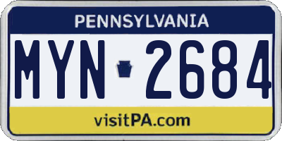 PA license plate MYN2684