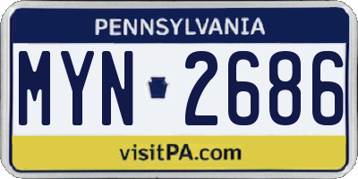 PA license plate MYN2686