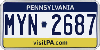 PA license plate MYN2687