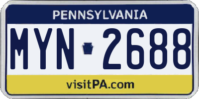 PA license plate MYN2688