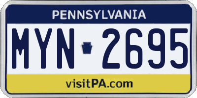 PA license plate MYN2695