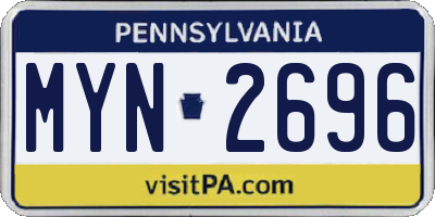 PA license plate MYN2696