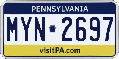 PA license plate MYN2697