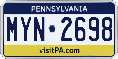 PA license plate MYN2698