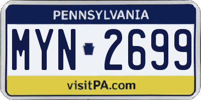PA license plate MYN2699