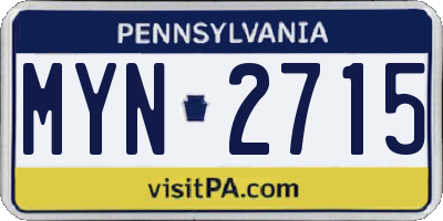 PA license plate MYN2715