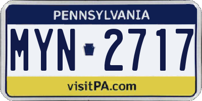 PA license plate MYN2717