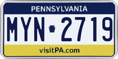 PA license plate MYN2719