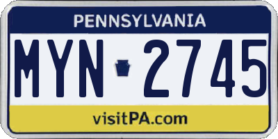 PA license plate MYN2745