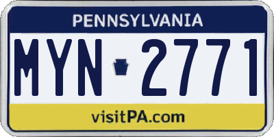 PA license plate MYN2771