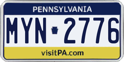 PA license plate MYN2776
