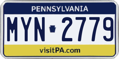PA license plate MYN2779