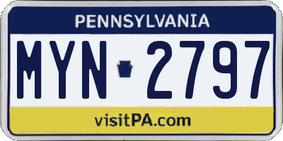 PA license plate MYN2797