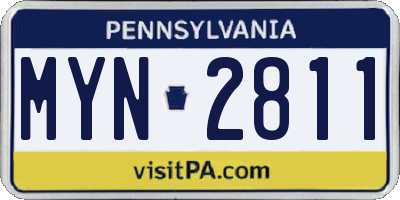 PA license plate MYN2811