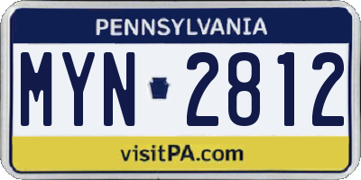 PA license plate MYN2812