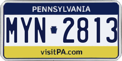 PA license plate MYN2813