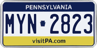 PA license plate MYN2823