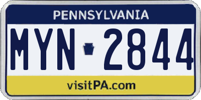 PA license plate MYN2844