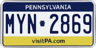 PA license plate MYN2869