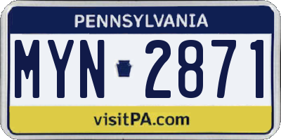 PA license plate MYN2871