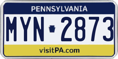 PA license plate MYN2873