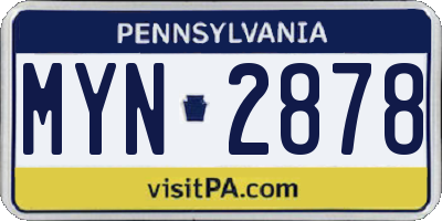 PA license plate MYN2878