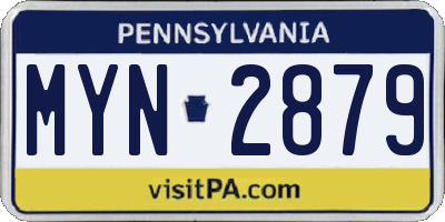 PA license plate MYN2879