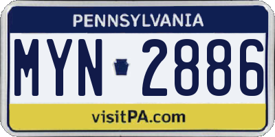 PA license plate MYN2886