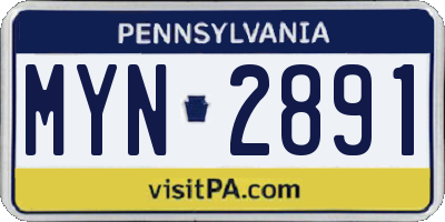 PA license plate MYN2891