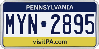 PA license plate MYN2895