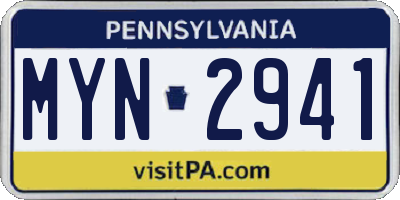 PA license plate MYN2941
