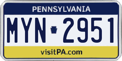 PA license plate MYN2951