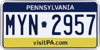 PA license plate MYN2957