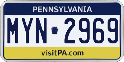 PA license plate MYN2969
