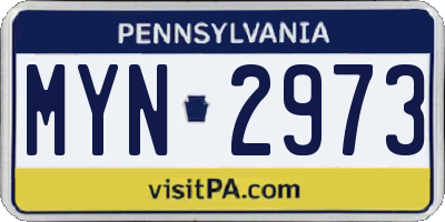 PA license plate MYN2973