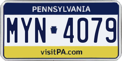 PA license plate MYN4079